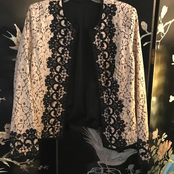 White House Black Market Jackets & Blazers - 🐼Black, and white lace jacket.